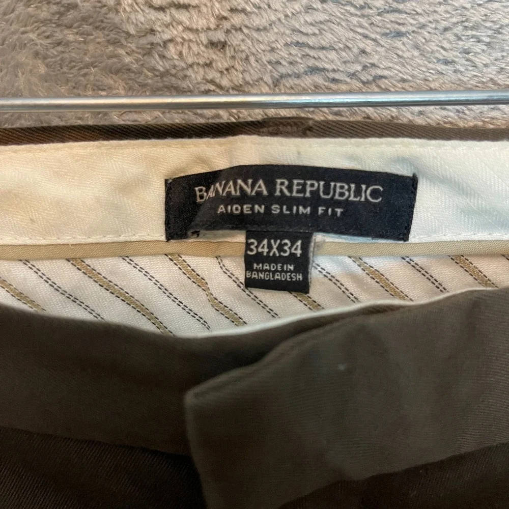 Banana Republic Mens Aiden Slim Fit Chino 36x34* Terra Brown Neutral Elevated